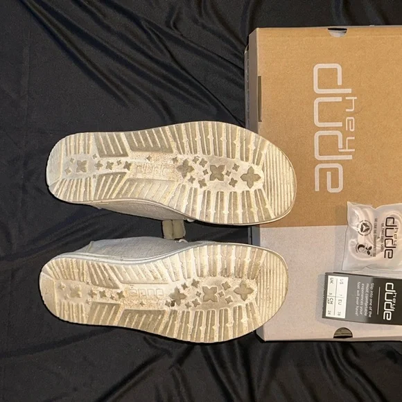 Hey Dude Chambray White Nut Shoes - Picture 2 of 3